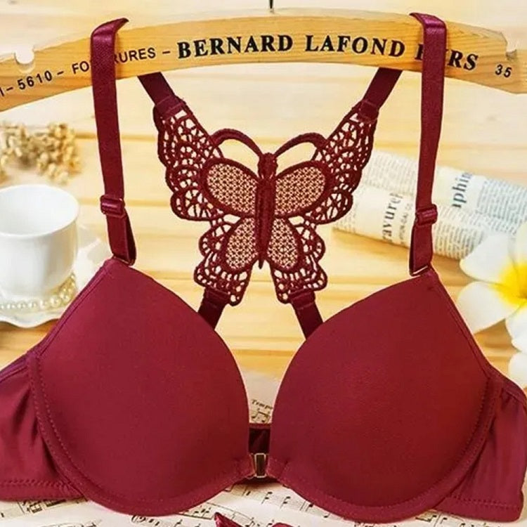 Front Open Butterfly Style Soft Padded Push-Up Bra for Women & Girls