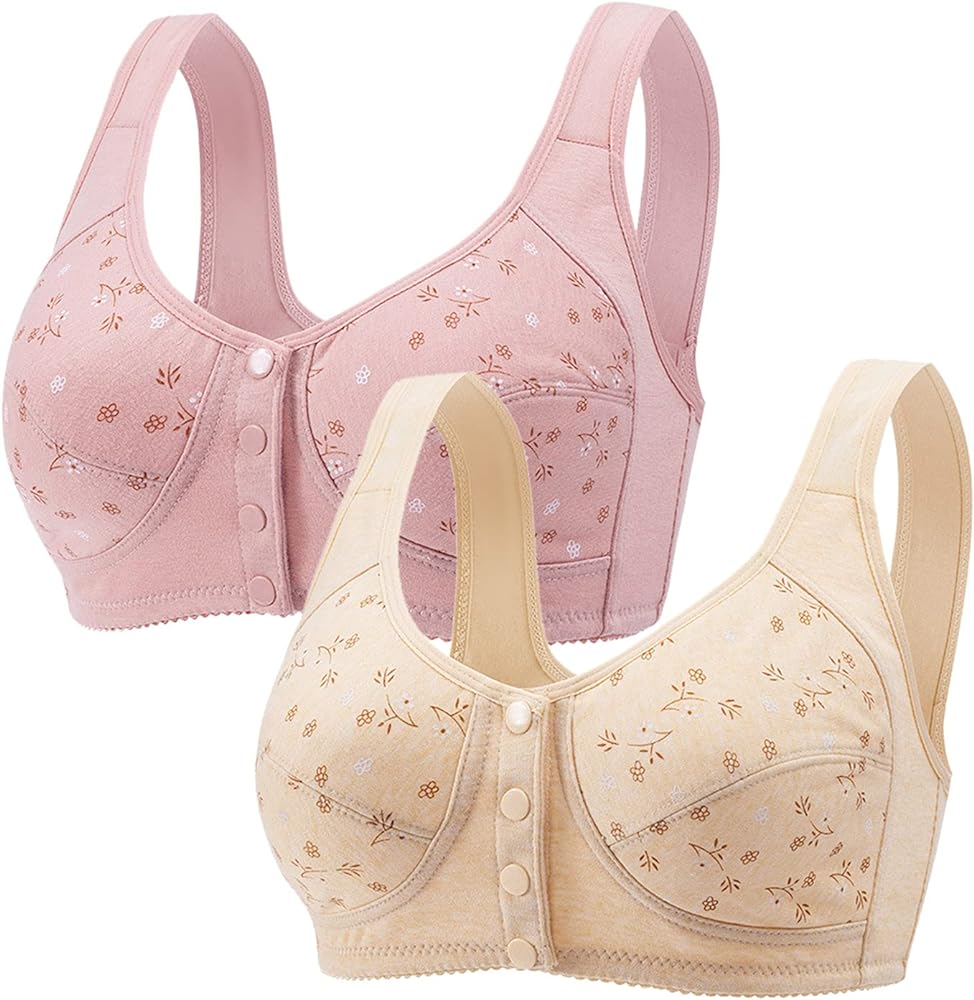 Cotton Front-Button Non-Padded Bra for Girls & Moms