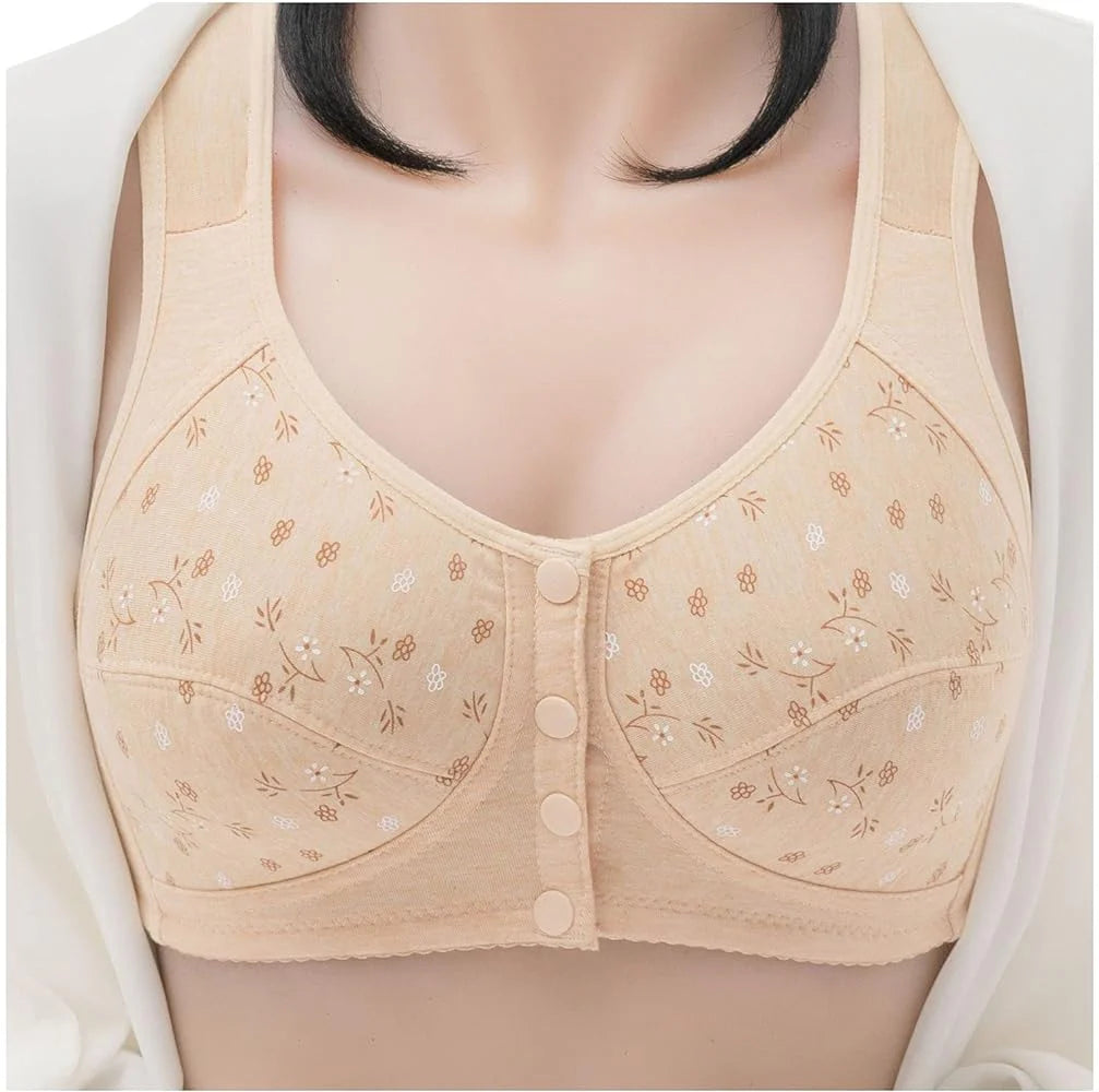 Cotton Front-Button Non-Padded Bra for Girls & Moms