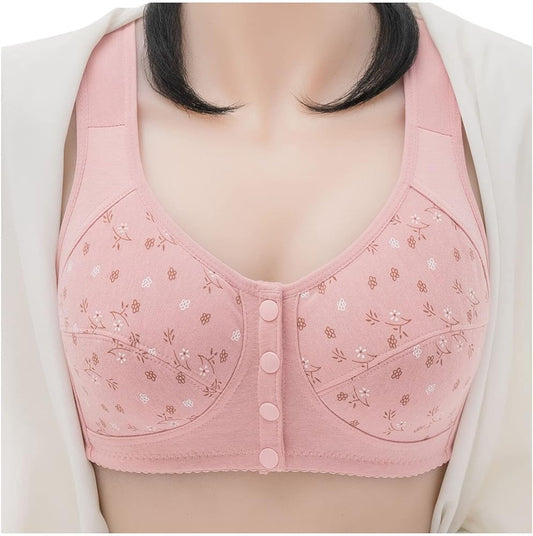 Cotton Front-Button Non-Padded Bra for Girls & Moms