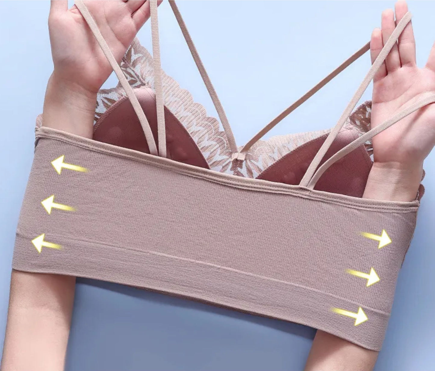 Stylish Lace V-Neck Bralette Seamless stretchable fit Fancy Backless Bra for Girls & Women